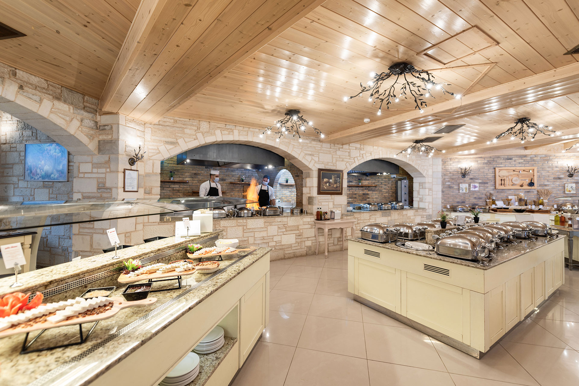 Hotel with food buffet